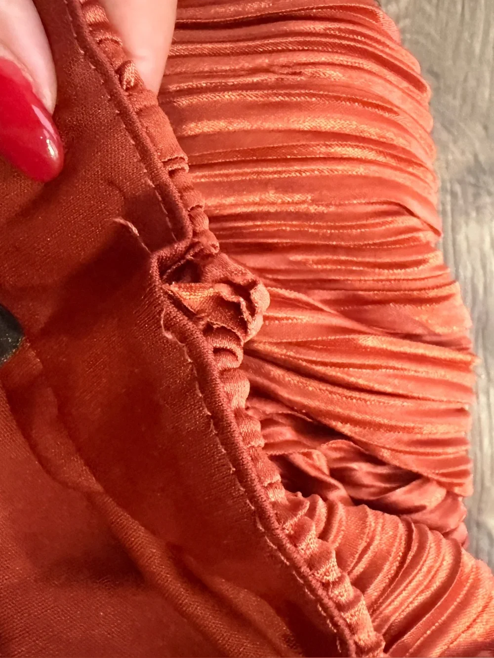 Fashion Nova Rust Pleated Bandeau Top Maxi Skirt Set